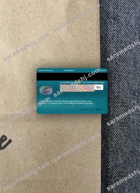 USA Navy Federal Union bank mastercard photolook back
